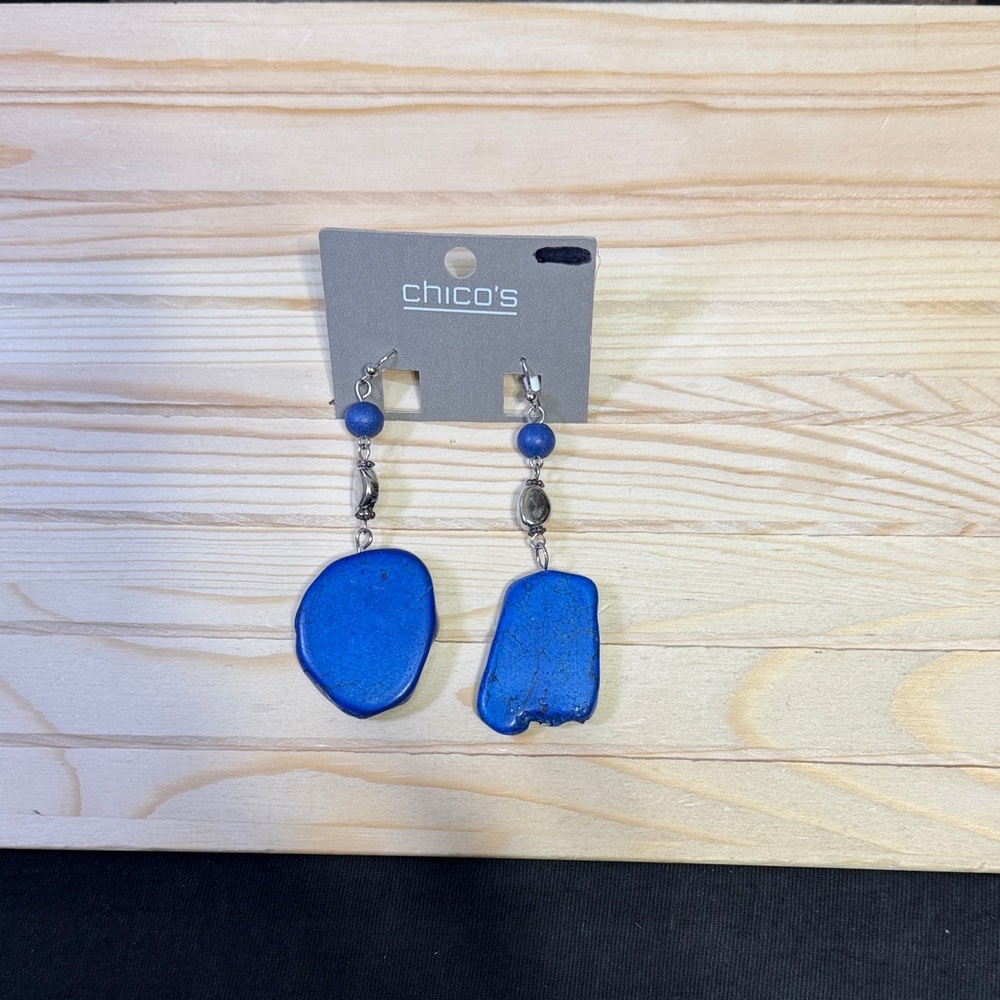 Chico's Vibrant Blue Stone Earrings